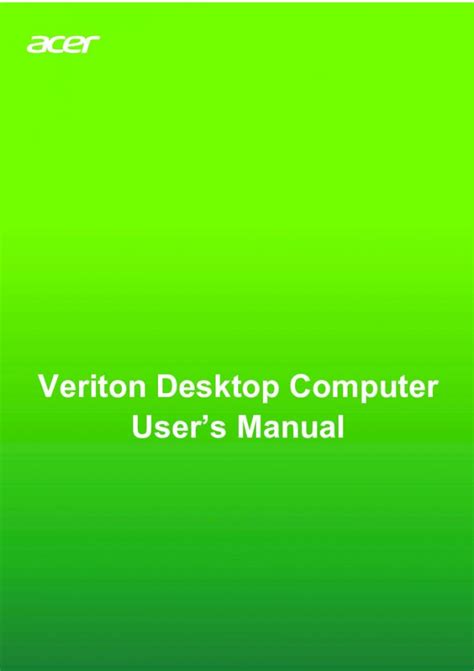 Veriton Desktop Computer User’s Manual .